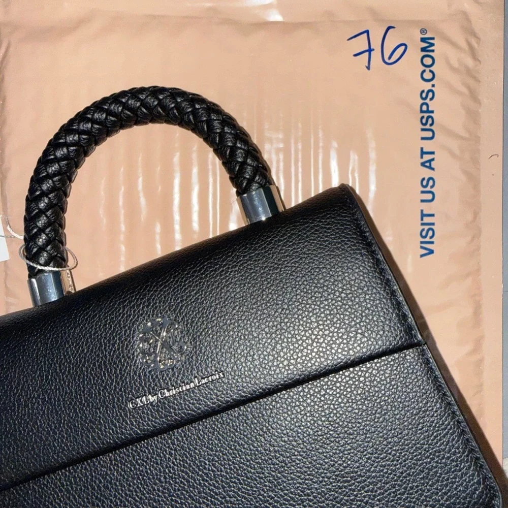 CXL by Christian Lacroix Jardin Black Braided Handle Crossbody Bag NWT